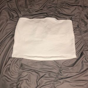 White Cropped Tube Top